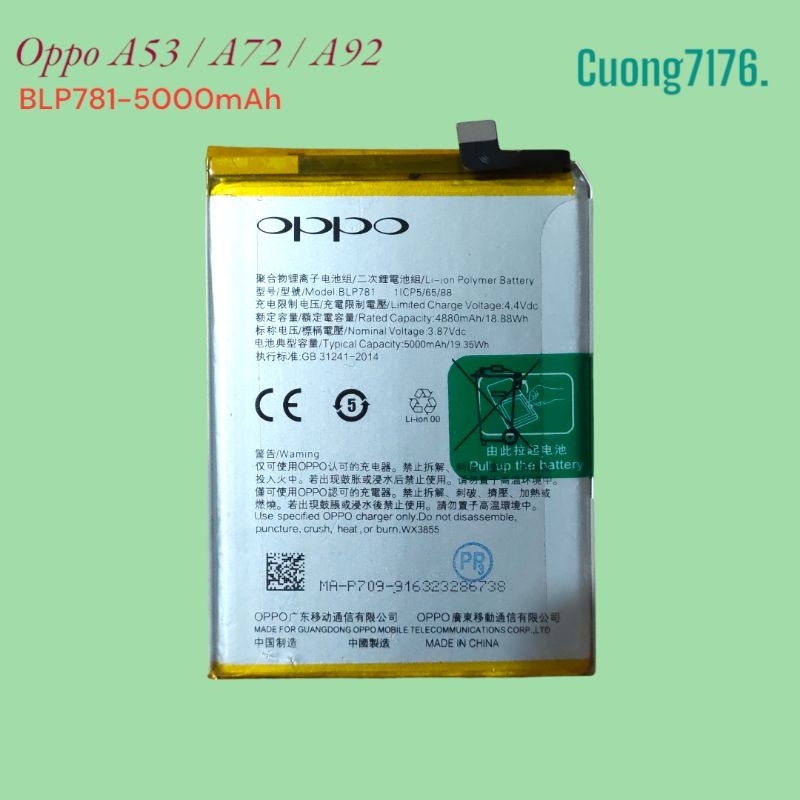 Pin Oppo A52 / A72 / A92 (BLP781) 5000mAh Mới Chính Hãng | Shopee Việt Nam