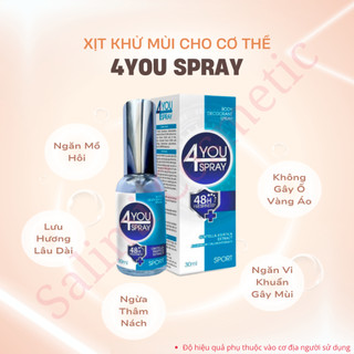 Xịt Ngăn Mùi Toàn Thân 4YOU SPRAY 30ml, Khử Mùi Hôi Nách, Hôi Chân, Không Gây Ố Vàng Áo
