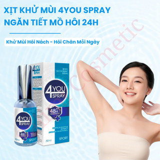 Xịt Ngăn Mùi Toàn Thân 4YOU SPRAY 30ml, Khử Mùi Hôi Nách, Hôi Chân, Không Gây Ố Vàng Áo