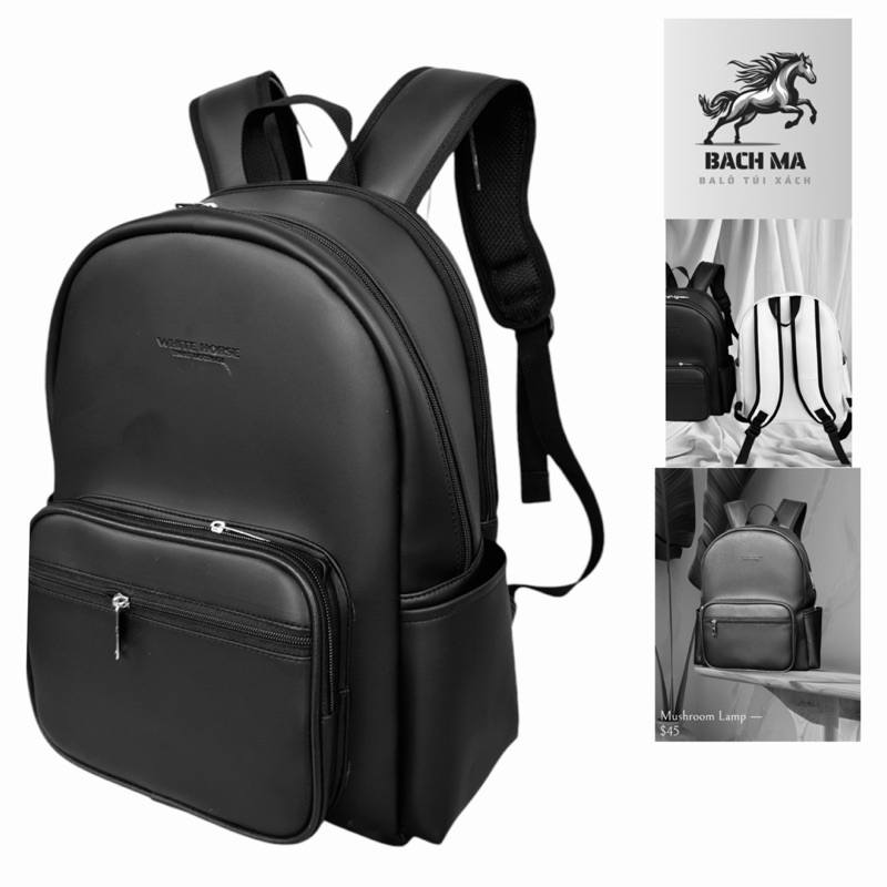 balo da pu cao cấp chống thấm nước kích thước 42-31-16cm thích hợp cho học sinh sinh viên