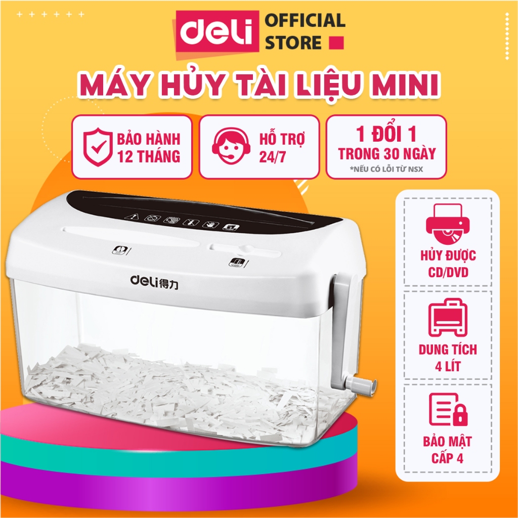Máy Hủy Tài Liệu Mini Deli - Chính Hãng Nhỏ Gọn, Dễ Dàng Sử Dụng Phù ...