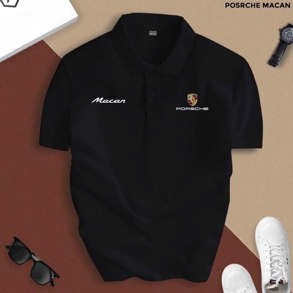 Áo Polo Nam Cổ Bẻ Porsche Chất CVC, Áo Phông Nam Porsche 911 Phong Cách Sang Trọng Đẳng Cấp, Thanh Lịch