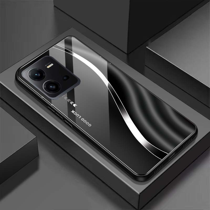 Ốp Lưng cho VIVO V25 5G, V25E 5G Mặt lưng kính cường lực, cao cấp Họa tiết