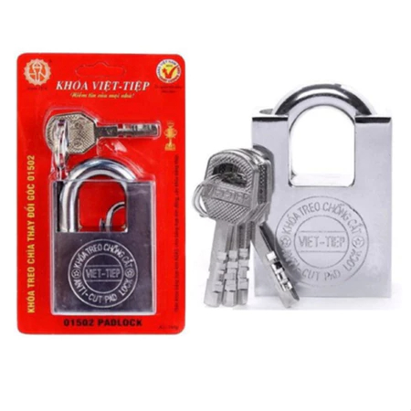 Ổ khóa Việt Tiệp chống cắt đủ các cầu 8, 10, 12 kèm 4 chìa khóa, khóa inox chống cắt Việt Tiệp