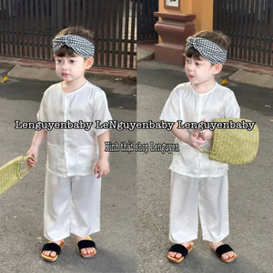 Bà ba Trắng cho bé 🎁 FREESHIP 🎁 - Lụa mềm mại, mát mẻ thấm hút mồ hôi, kiểu dáng xinh xắn
