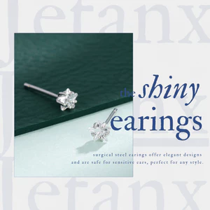 Khuyên Tai Ngôi Sao Đá WHITE CRYSTAL STAR JetanX (1 chiếc)