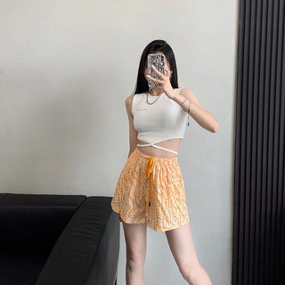 (QFF)Quần ngố lửng nữ ống suôn/ quần short nữ/ quần thun nữ style Hàn Quốc unisex 3D hoạ tiết thời trang mát mẻ cá tính
