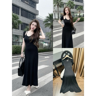 Đầm Tăm Trơn Mix Hai dây Dáng dài Maxi New