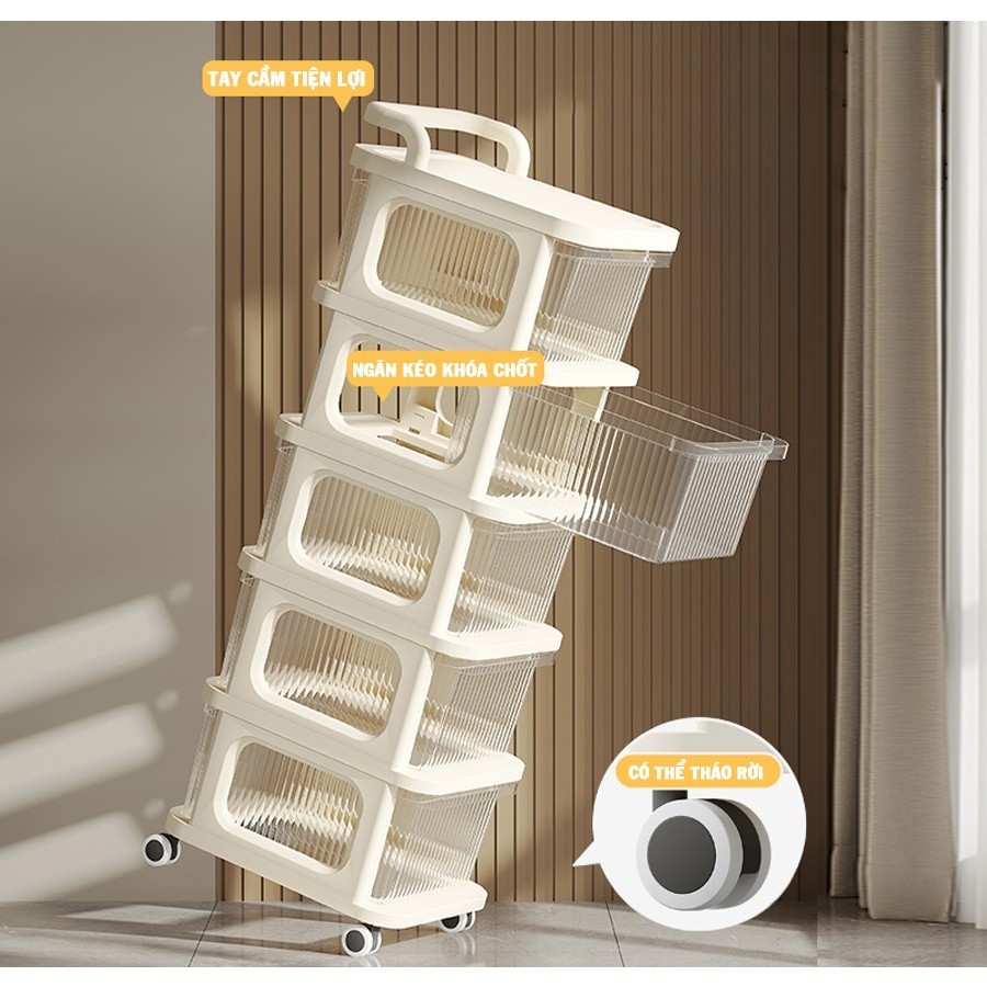 Kệ đựng đồ bỉm sữa 3 4 tầng đa năng có bánh Xe đẩy spa Giá để đồ bỉm sữa tiện lợi  262
