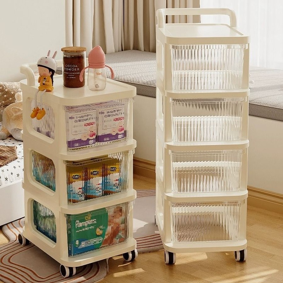 Kệ đựng đồ bỉm sữa 3 4 tầng đa năng có bánh Xe đẩy spa Giá để đồ bỉm sữa tiện lợi  262