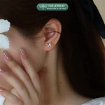 Khuyên tai bạc nữ TLEE, bông tai bạc cánh bướm lấp lánh TLEE JEWELRY B0413 — ảnh 2
