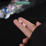 Khuyên tai bạc nữ TLEE, bông tai bạc cánh bướm lấp lánh TLEE JEWELRY B0413 — ảnh 5