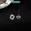Khuyên tai bạc nữ TLEE cỏ bốn lá viền đính đá nữ tính TLEE JEWELRY B0527