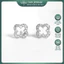 Khuyên tai bạc nữ TLEE cỏ bốn lá viền đính đá nữ tính TLEE JEWELRY B0527
