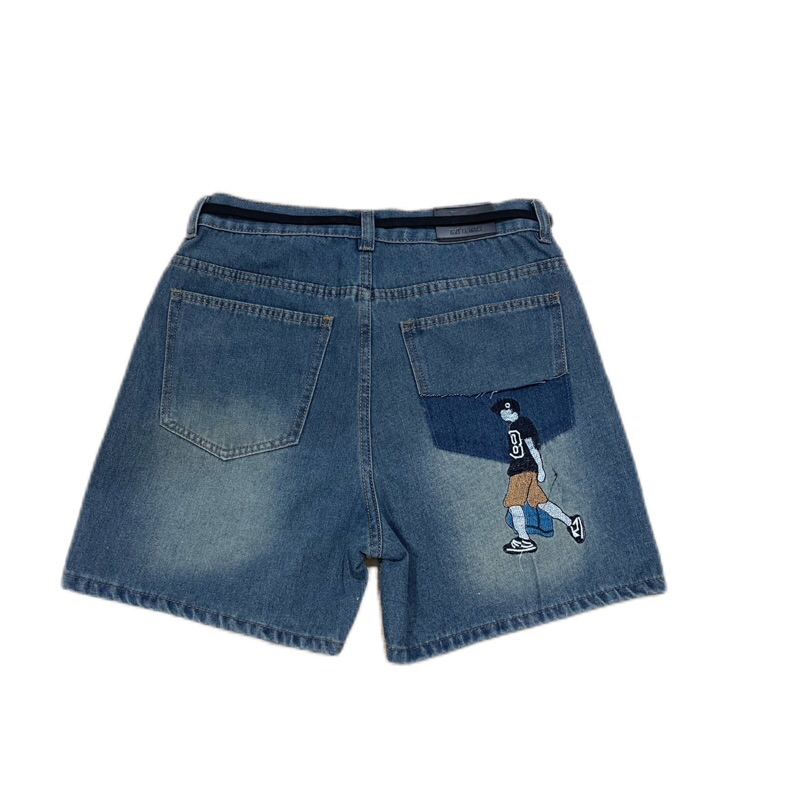 QUẦN SHORT JEANS  THÊU HÌNH, WASH TÚI - FORM TRÊN GỐI, ĐL 360GSM. Menswear | TMTD34