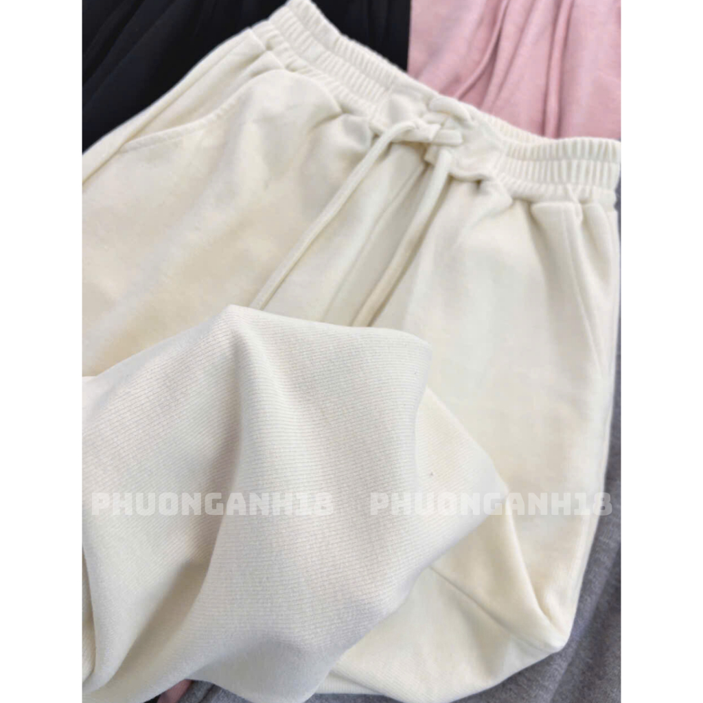 Quần ống suông dây rút cạp cao chất nhung tăm mềm hàng QC 40906
