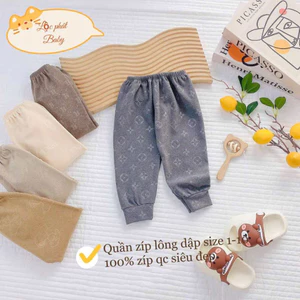 COMBO 5 quần dài thu đông chất ZIP lông cho bé từ 3-15kg