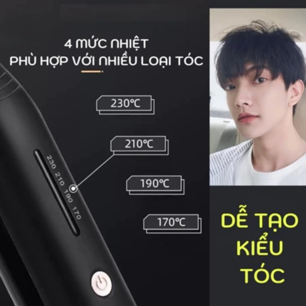 Máy Uốn Tóc Tạo Kiểu Cho Nam 2 in 1 Ép Side Tóc Nam Đa Năng Máy Duỗi Tóc Mini B128