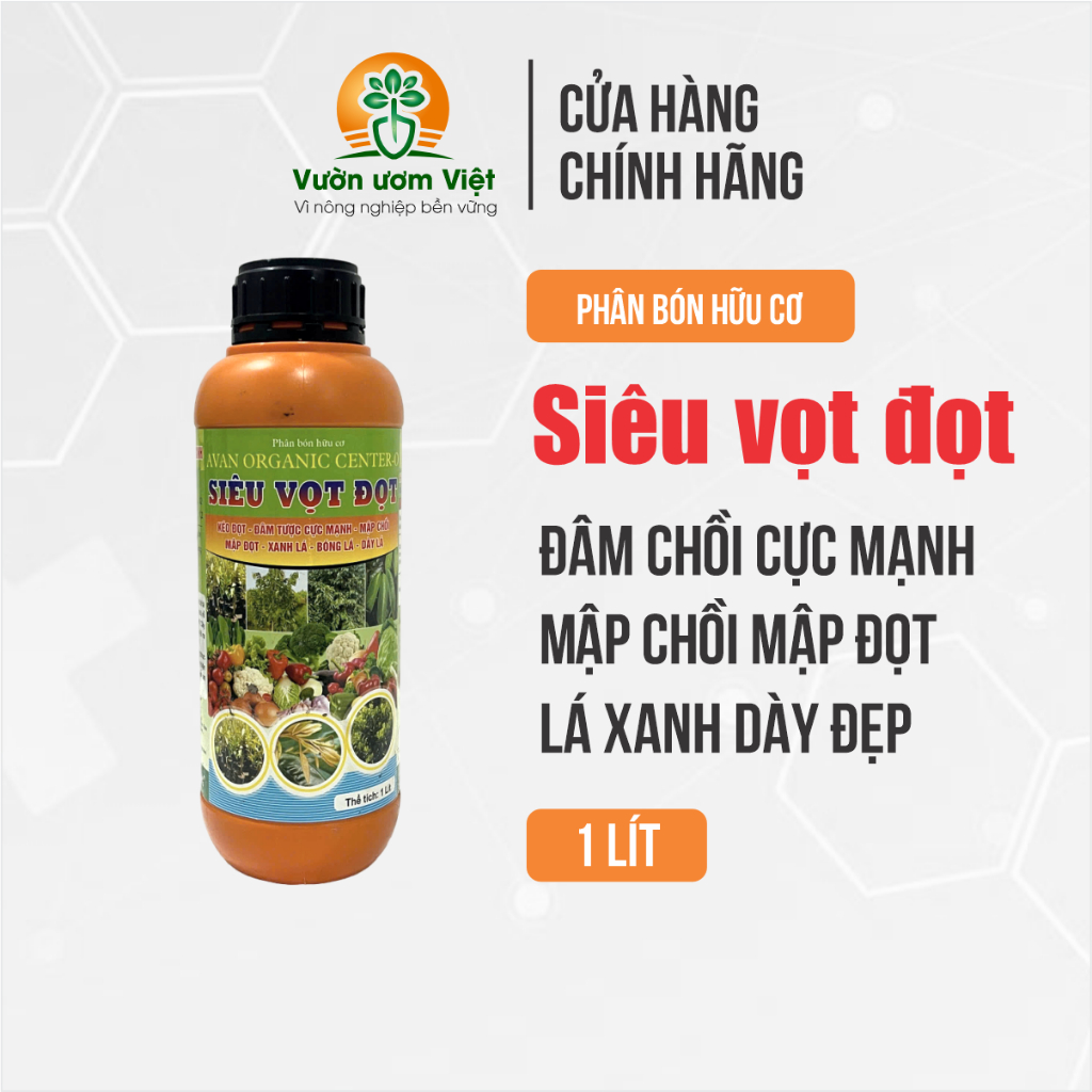 Phân bón ORGANIC SIÊU VỌT ĐỌT dưỡng bộ lá xanh mướt, kích đọt mạnh bằng hữu cơ tự nhiên - 1 Lít