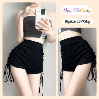 Quần Đùi Bigsize Nữ Rút Dây Hai Bên Ôm Body Chất Vải Umi Co Giãn Quyến Rũ Cho Chubby QR