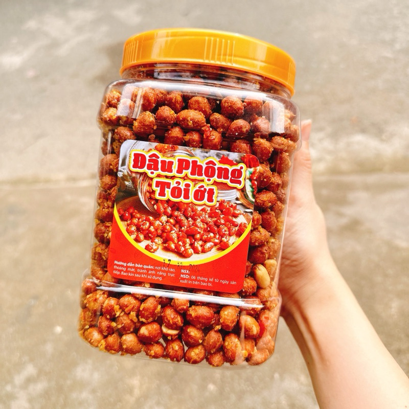 ĐẬU PHỘNG TỎI ỚT loại ngon đặt biệt - 1Hộp Vuông 1KG