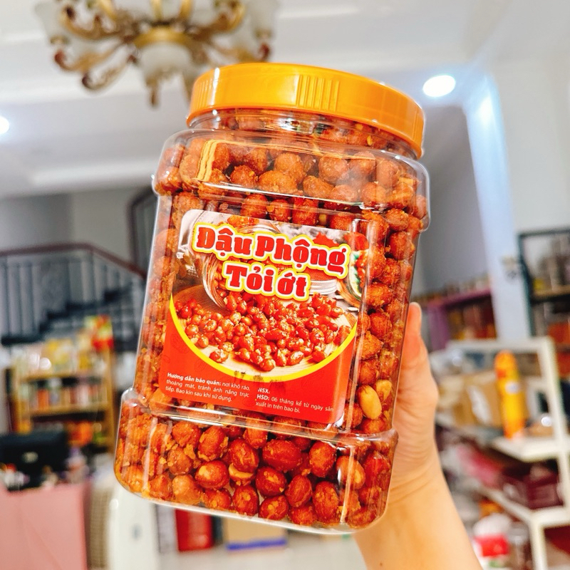 ĐẬU PHỘNG TỎI ỚT loại ngon đặt biệt - 1Hộp Vuông 1KG
