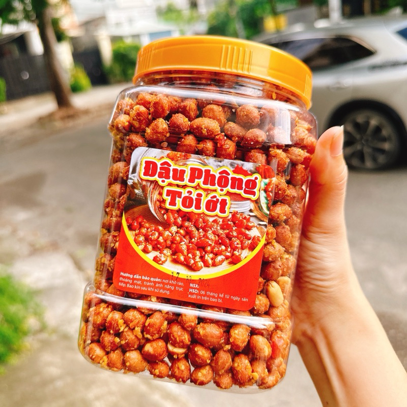 ĐẬU PHỘNG TỎI ỚT loại ngon đặt biệt - 1Hộp Vuông 1KG