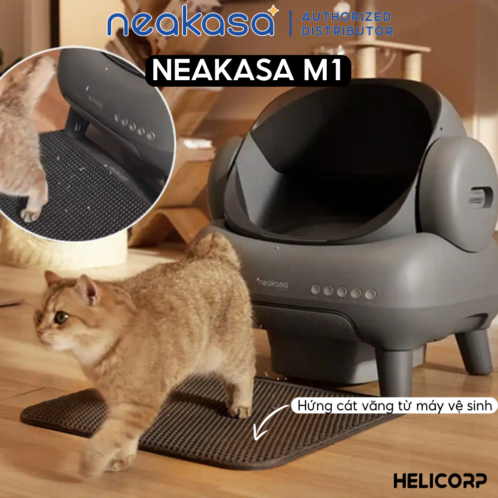 Ảnh Thảm Lót Chống Văng Cát Neakasa Thích Hợp Dùng Chó Máy Dọn Phân Mèo Tự Động 1