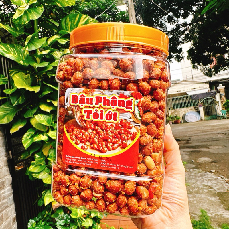 ĐẬU PHỘNG TỎI ỚT loại ngon đặt biệt - 1Hộp Vuông 1KG