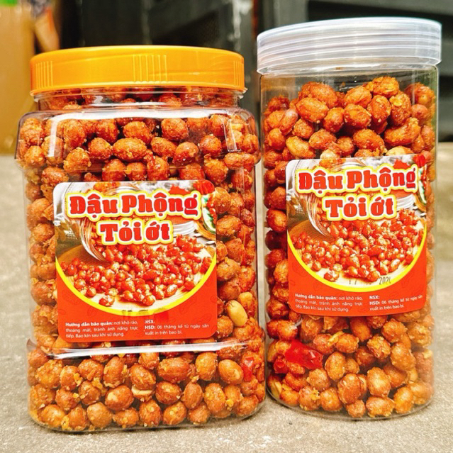 Đậu Phộng Tỏi Ớt Loại 1 ngon đặc biệt - hộp 450gr/1KG