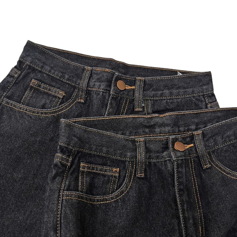 (BoomHouse) Quần jean ống suông rộng xuất Hàn Aura* dư xịn