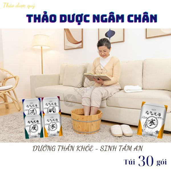 2 Thảo dược ngâm chân giảm đau nhức cơ xương khớp, làm ấm bàn chân, giúp ngủ ngon, giảm mỡ, nâng cao sức khỏe túi 30 gói