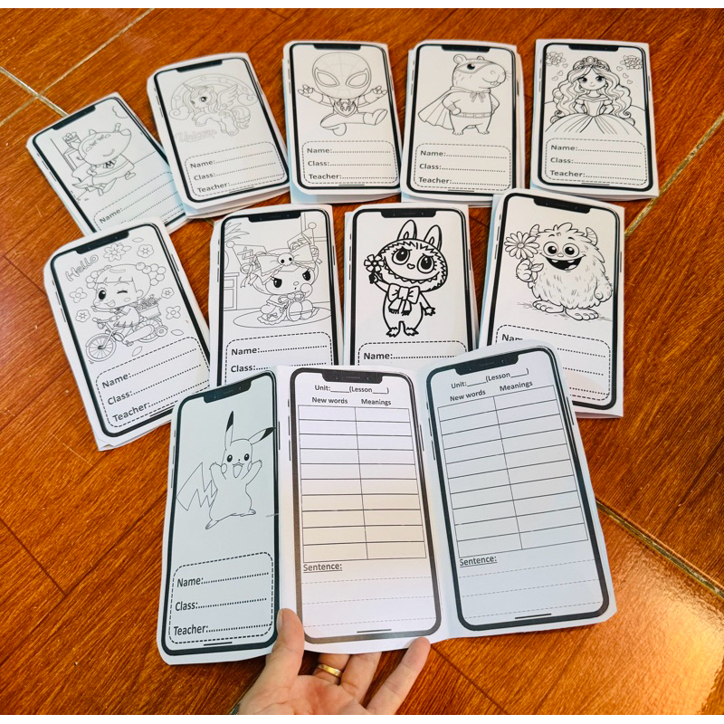 Set 100 worksheet iphone tô màu học tiếng anh | Shopee Việt Nam