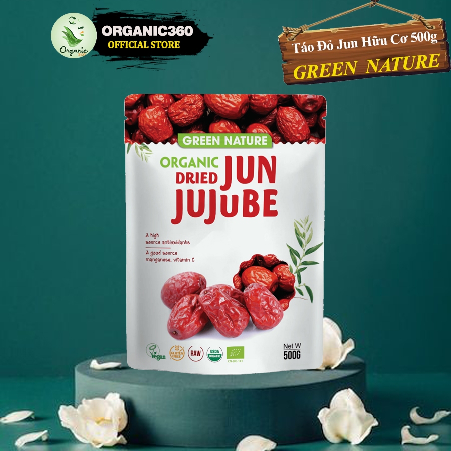 Ảnh Táo Đỏ Hữu Cơ GREEN NATURE Organic Hotan Ruoqiang Jujube 500g 1