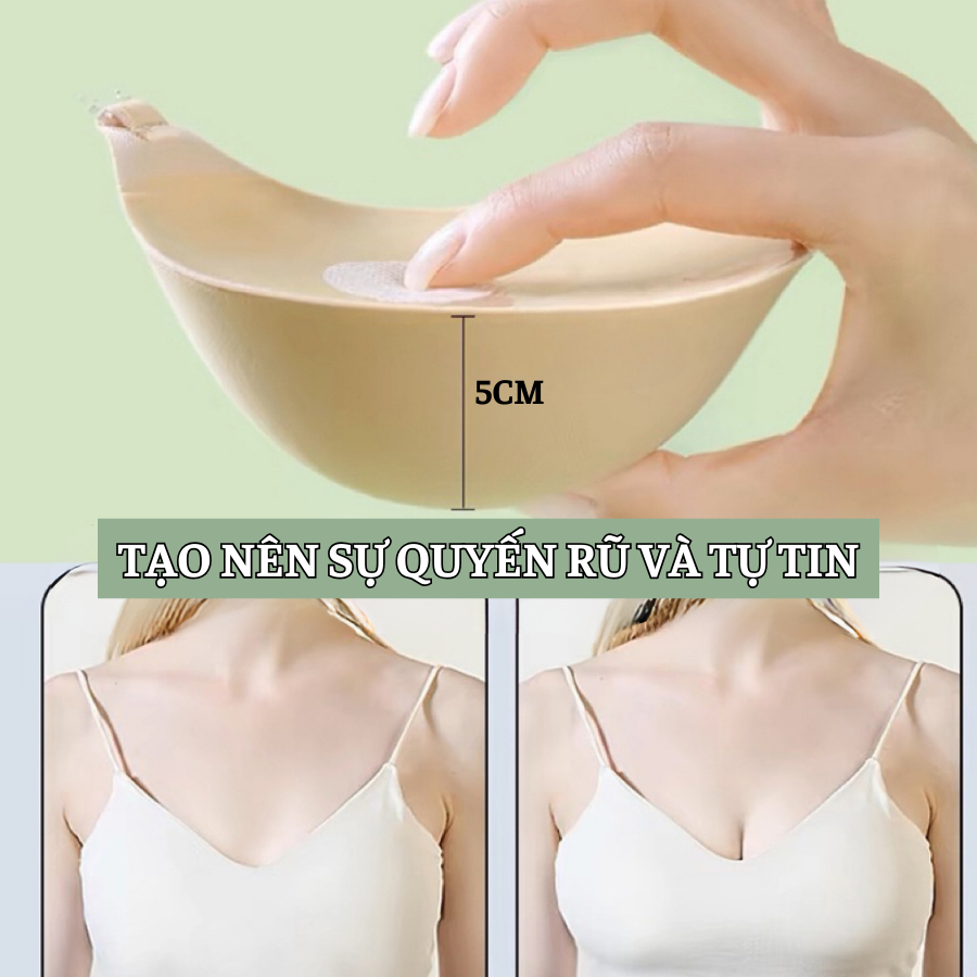 Miếng Dán Ngực Su Độn 5CM Siêu Dày Kèm Dây Trong DORIS P41