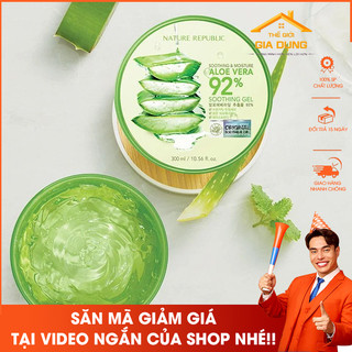 Gel Dưỡng Ẩm Nature Republic Chiết Xuất Lô Hội Soothing & Moisture Aloe Vera 92% 300ml