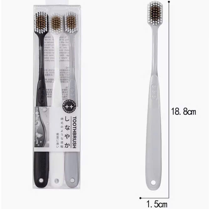 Set 3 Bàn Chải Siêu Mềm TOOTHBRUSH Nhật,  BÀN CHẢI ĐÁNH RĂNG - MÃ: BANCHAI3