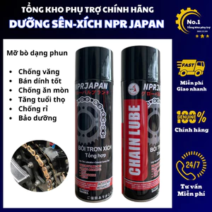Chai Xịt Bôi Trơn và Bảo Dưỡng Sên (Xích) Chain Lube 500ml Mỡ Bò Cao Cấp Chính Hãng NPR