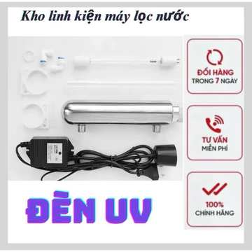Bộ đèn UV 6W 4 chân lắp máy KAROFI, KANGAROO gồm bóng đèn, ống thuỷ tinh, vỏ inox, kẹp cút cụng diệt khuẩn cho nước
