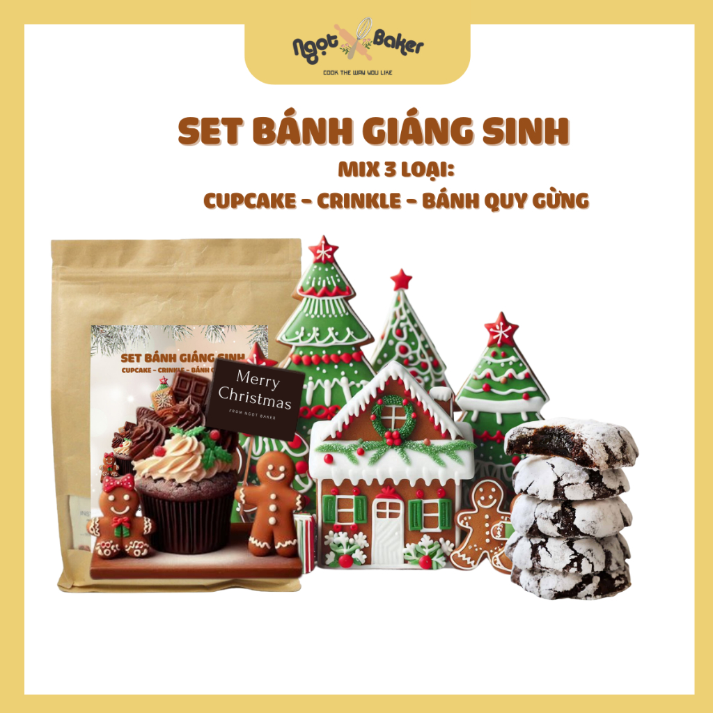 Set làm bánh giáng sinh, bánh crinkle, bánh quy gừng, bánh cupcake dễ ...