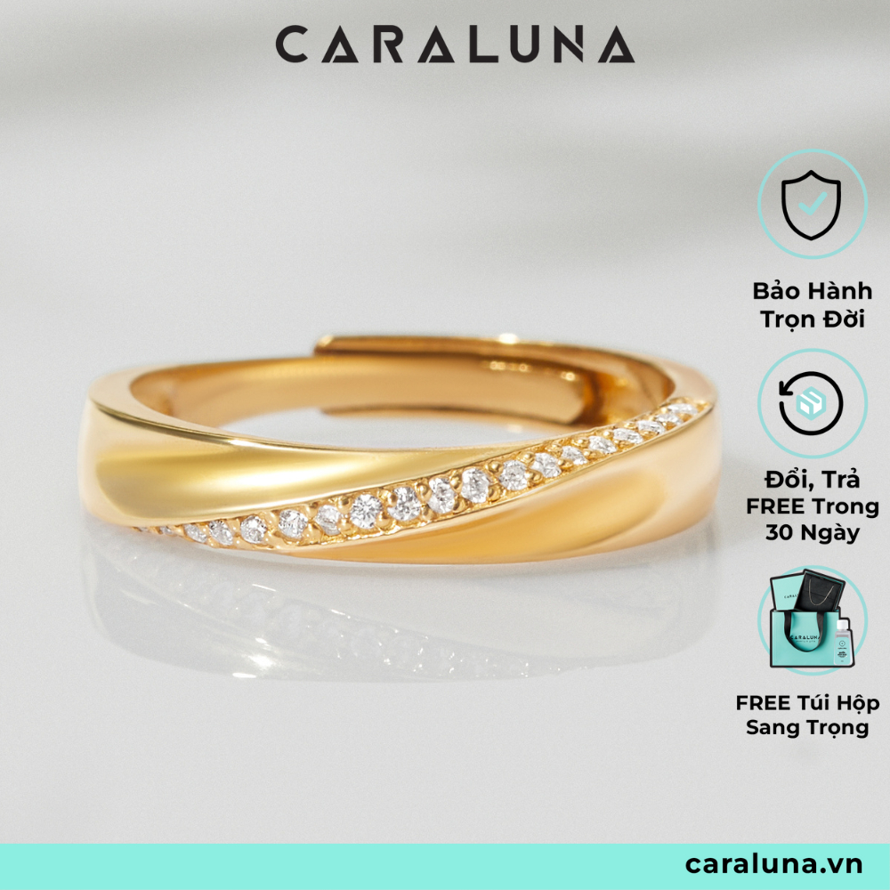 Men's 925 Silver Ring, adjustable by Trang Sức Cara Luna