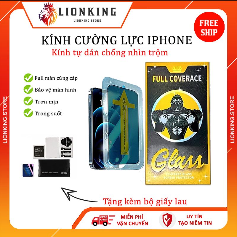 Kính Cường Lực Iphone King Kong - 9D Trần Không Hộp cho 6Plus 6s Plus 7Plus 8Plus X Xs XR XsMax 11 11 Pro 11 Pro Max