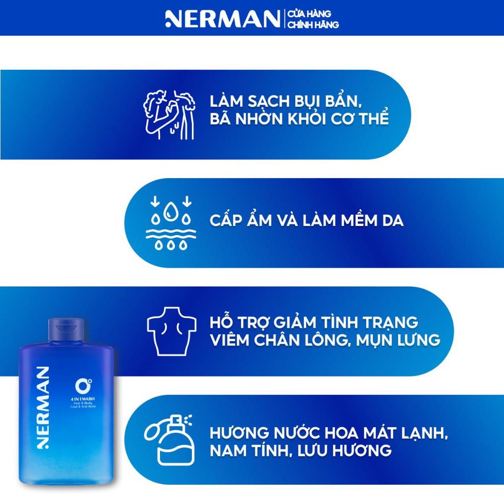Ảnh Sữa tắm gội MÁT LẠNH TOÀN THÂN hương nước hoa cao cấp NERMAN 0 Độ 4in1 330ml Dưỡng Body Dưỡng thể 3