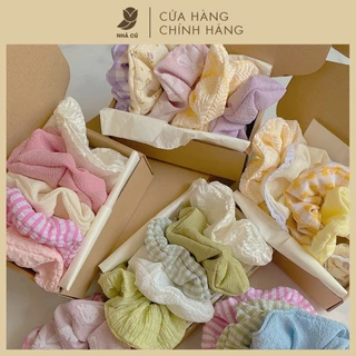 Hộp Cột Tóc Vải Xốp Scrunchie NHÀ CÚ Dây Buộc Tóc Co Giãn Phong Cách Hàn Quốc Dễ Thương Hot Trend 5955