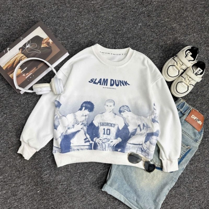 Áo nỉ thu đông trẻ em từ 30-60kg hàng Quảng Châu cao cấp áo sweater bé trai
