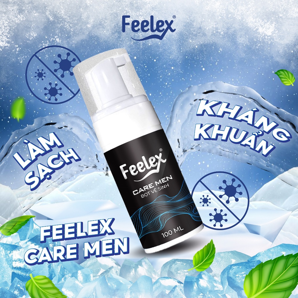 Bọt vệ sinh nam Feelex Cool dạng bọt, hương thơm nam tính, mạnh mẽ, mát lạnh - 100ml