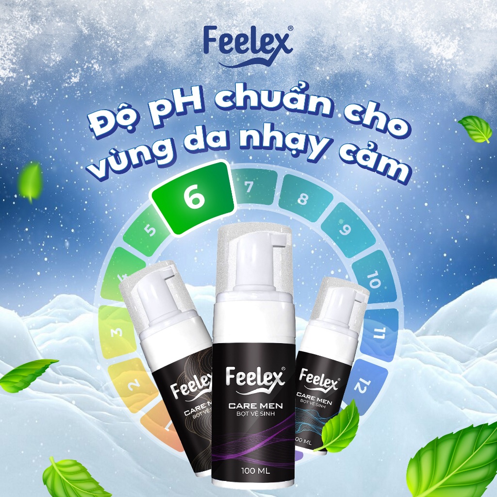 Bọt vệ sinh nam Feelex Cool dạng bọt, hương thơm nam tính, mạnh mẽ, mát lạnh - 100ml