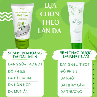 Sữa rửa mặt cho da dầu mụn bùn khoáng RIORI HANA MICRO BUBLES MUD FOAM 120g - Giúp sạch sâu lớp bụi bẩn trên bề mặt da