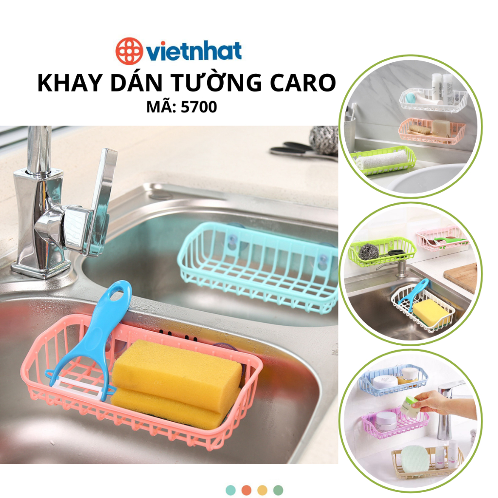 Khay đựng xà phòng dán tường, khay đựng mớ rửa bát nhà bếp Chính Hãng VIỆT NHẬT (Mã 5700)
