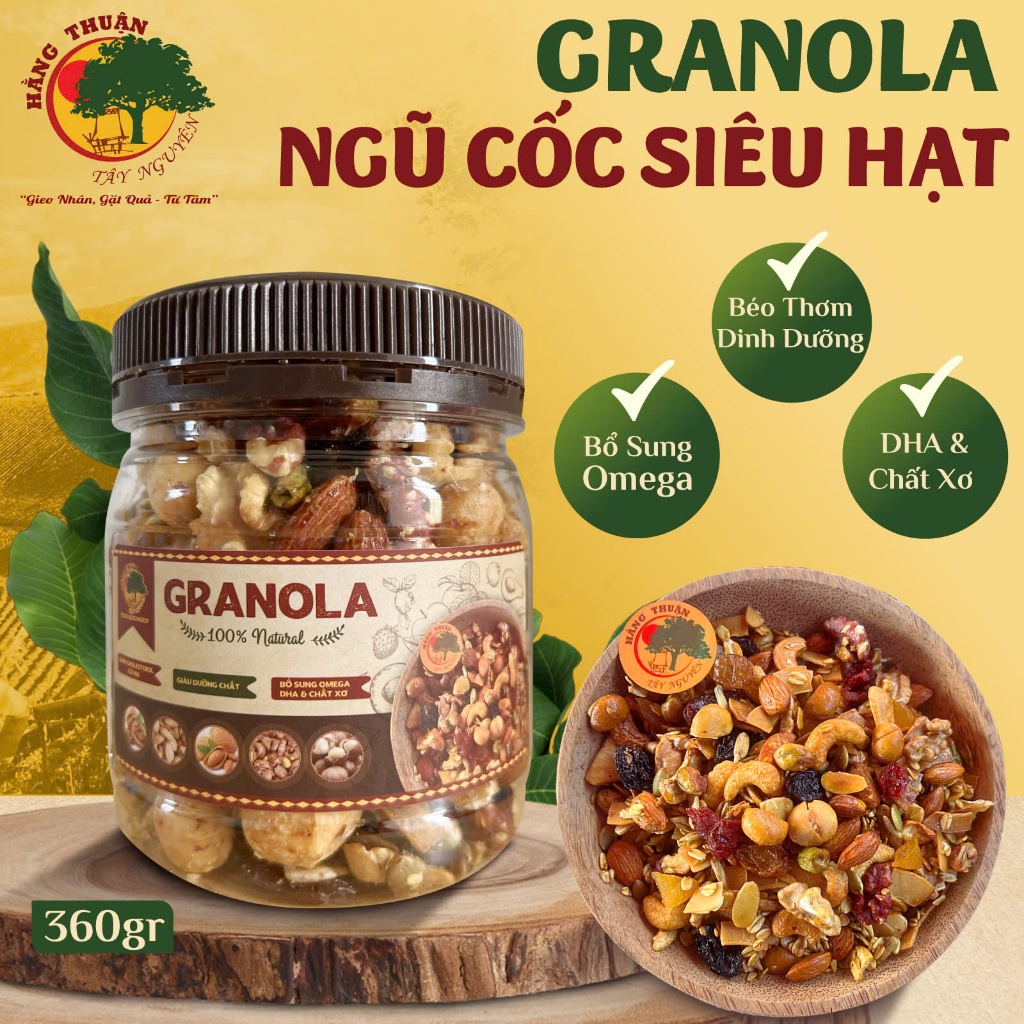 Ngũ Cốc Hạt Dinh Dưỡng Ăn Liền Granola Hằng Thuận Tây Nguyên